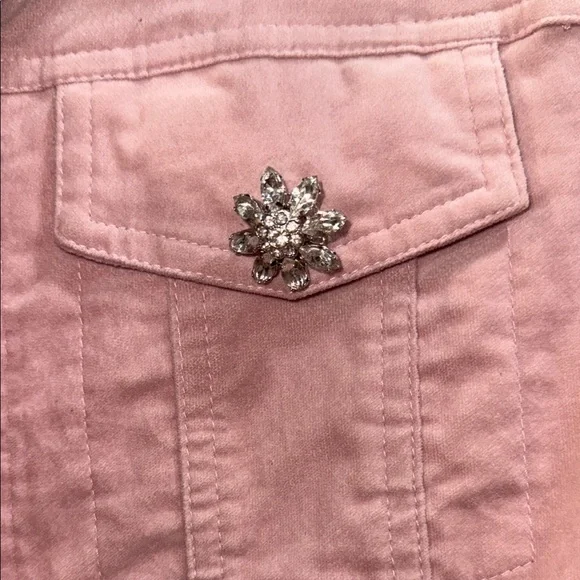 Berek Light Pink Jean Jacket with Embellished Buttons - Picture 4 of 9
